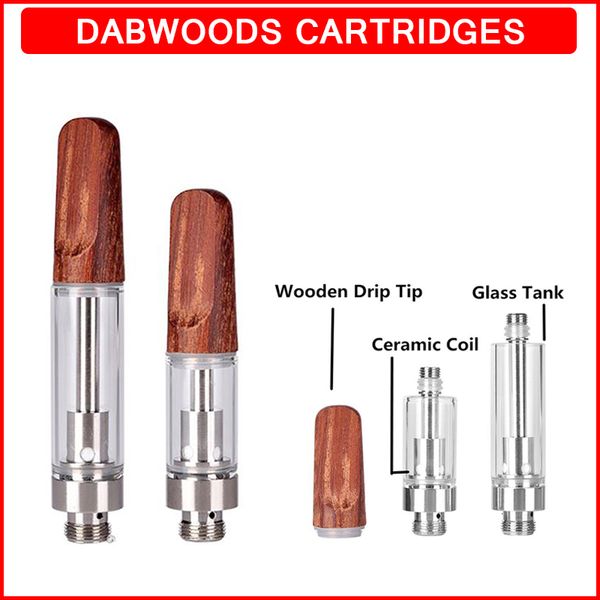 Neue TH205 Dabwoods Zerstäuber Holzkeramikspule Vapes Kartuschen Leere Verdampfertanks Holzspitzen Dab Woods 510 Gewinde Vapes Stifte