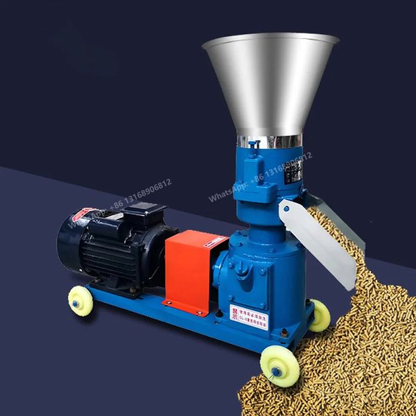 100-150 kg/h Pellet Macchina Pelletizzatore Mangimi per animali Cibo Macchina per fare pellet Agricoltura Granulatore che brucia particelle 220V