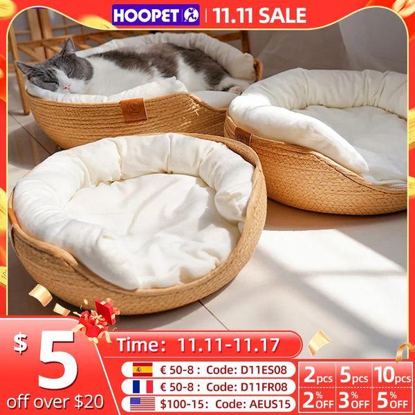 Cucce per gatti Mobili HOOPET Cuccia per animali domestici Four Seasons Cuccia per gatti Cuccioli di cane Letti per divani Fatti a mano in bambù Tessitura per gatti Nido accogliente Accessori per animali domestici 231114