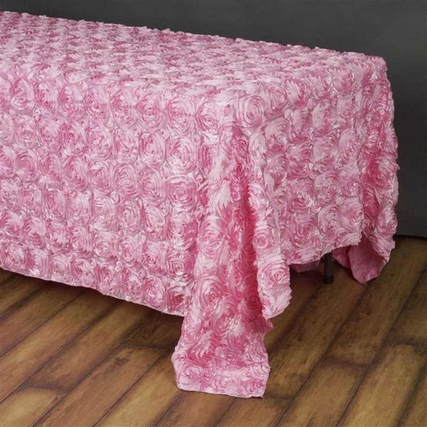 Tabela de tecido para toalha de casamento Bordado de toalhas de mesa Flor de roseta 3D Tampa de mancha de mancha de mesa de sobreposição de banquetes decoração de banquete de banquete W0414