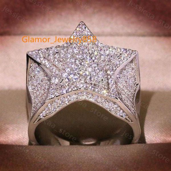 Band Real S Sterling 2 Carati Anello Moissanite naturale per le donne Uomini Hip-Hop Anillo Sier Anelli gioielli De Bizuteria235j J230411