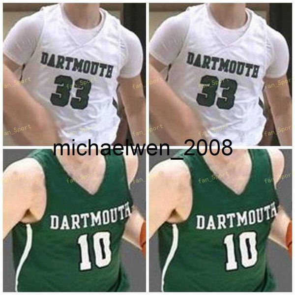 Mich28 NCAA Koleji Dartmouth Büyük Yeşil Basketbol Forması 5 Ian Sistare 10 James Foye 11 Wes Slajchert 14 Guilien Smith 15 Brendan Barry Custom