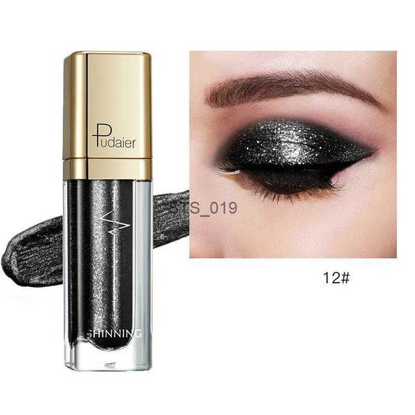 Sombra de olho brilhando preto shimmer sombra de olho nu metal brilho brilho único líquido sombra maquiagem pigmento acessórios beleza cosméticosl231115