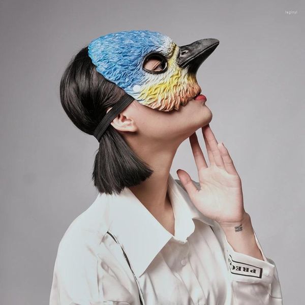 Fontes de festa máscara de cabeça de pássaro meia face halloween cosplay traje teatro prop máscaras para decoração de aniversário bola de máscaras fantasia