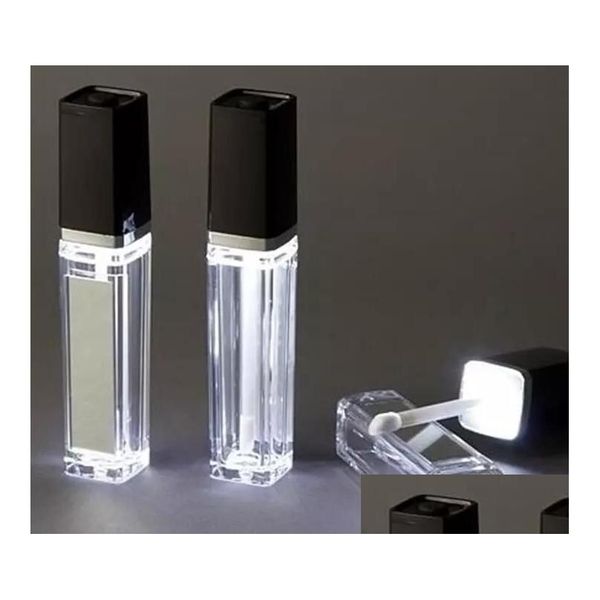 Garrafas de embalagem Atacado 8ml LED Light Lip Gloss Container Garrafa com espelho em um rosto 300 peças até gota entrega escritório escola b dhacs