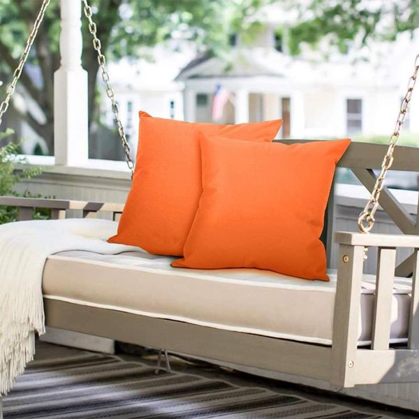 Federa per cuscino ABZS 2 pezzi Fodere impermeabili per esterni Cuscino per sedia da giardino resistente all'acqua Cuscino per divano Decorazione 18X18 pollici