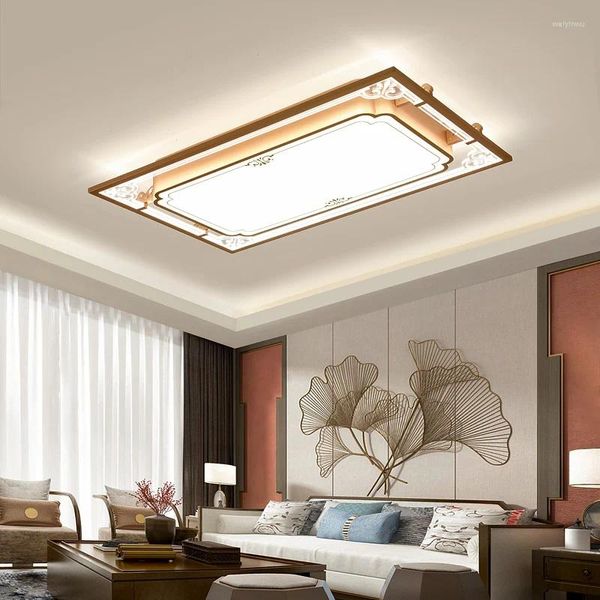 Lampade a sospensione Lampada nel soggiorno Camera da letto Rettangolare Hall Luce Semplice atmosfera moderna Soffitto a LED in stile cinese