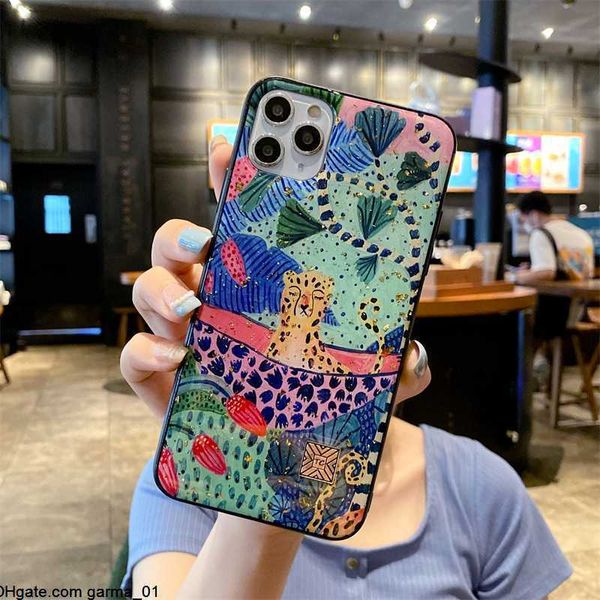 Cartoon Chic Canlı Anime Cep Telefon Kılıfları İPhone 14 13 12 11 Pro XS Max Mini Se Xr Artı Sloth Leopar Silikon Glitter Altın Kapak