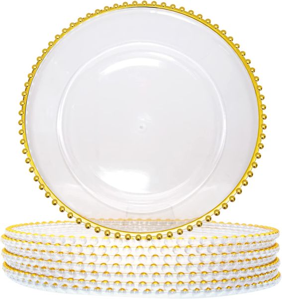 Factory por atacado Gold Silver Plate Clear Point Point Point Dish Plate