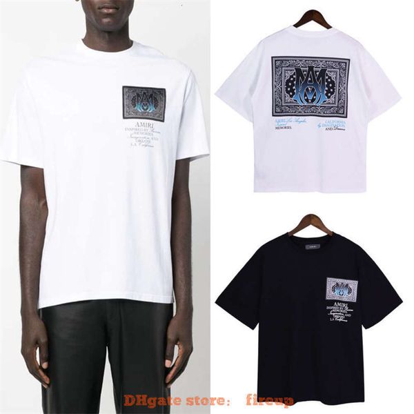 Tasarımcı Moda Giyim Erkekler Tees Tshirt amires 23 Yaz Yeni Logo Mektubu Baskı Pamuk Kısa Kollu Kısa Kollu Sokak Spor T-Shirt Erkek Kadın