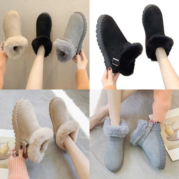 Stivali da neve di qualità per le donne che indossano capispalla invernale Nuovo stile Scarpe in peluche con un piede Versione coreana Calore per studenti Cotone