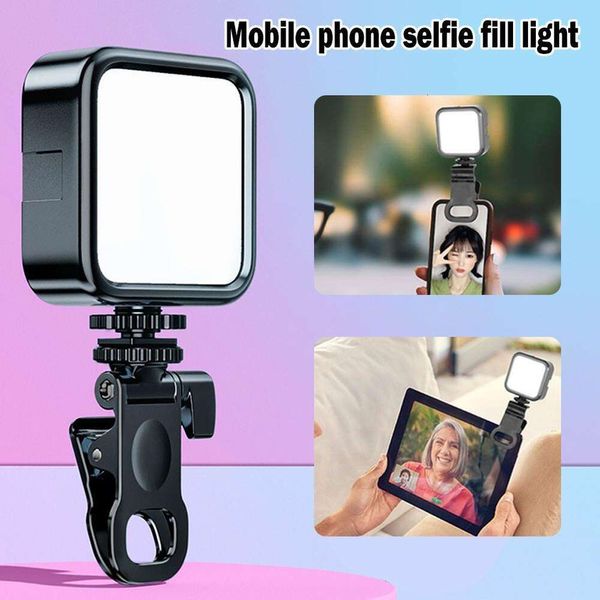 Luce LED portatile per videoconferenza selfie per smartphone compatibile con fotocamera per laptop Ipad per telefoni cellulari