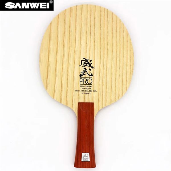 Masa Tenis Kauçuklar Sanwei V5 Pro Blade 7 Kat Saf Ahşap Kapalı Ping Pong Profesyonel Saldırgan Saldırı Drive Drive 231114