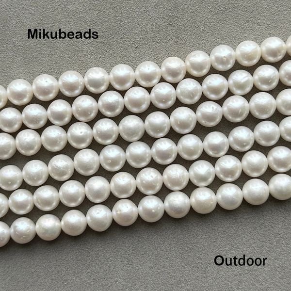 Bracciale Orecchini Collana Perle naturali 6-7mm Perline sciolte rotonde lisce per creazione di gioielli Braccialetti fai da te Collana all'ingrosso 231115