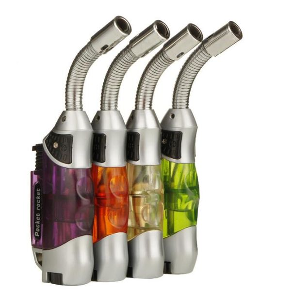 Neueste Kunststofffackeln Jet-Feuerzeug Winddichte Butanflamme Nachfüllbare Micro Culinary Zigarettenanzünder Zigarrenzünder 2 Stile Wählen Sie