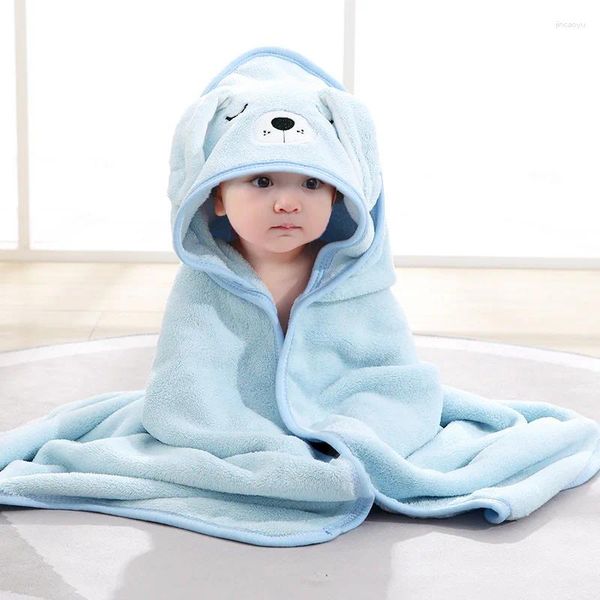 Decken Cartoon Baby Badetücher Für Körper Mit Kapuze Korallen Fleece Kinder Bademantel Geboren Swaddle Wrap Mädchen Jungen