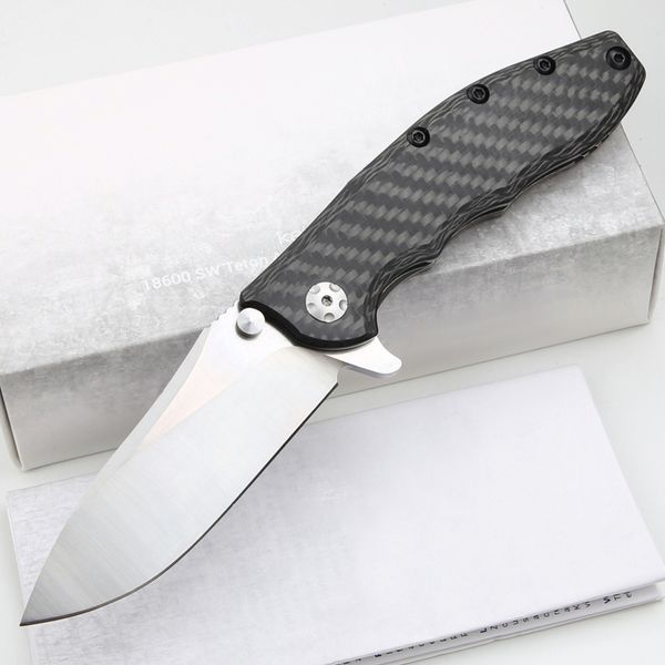 Coltello pieghevole Flipper di alta qualità 20CV Drop Point Stone wash Lama Cuscinetto a sfere Rondella Tasca EDC Coltelli regalo con scatola al minuto