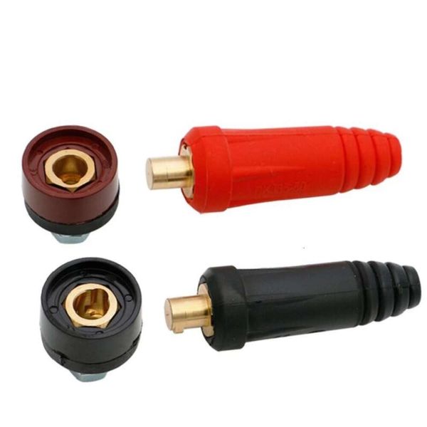 2 peças vermelho preto 10-25 35-50 ponto de soldador conector de latão soquete