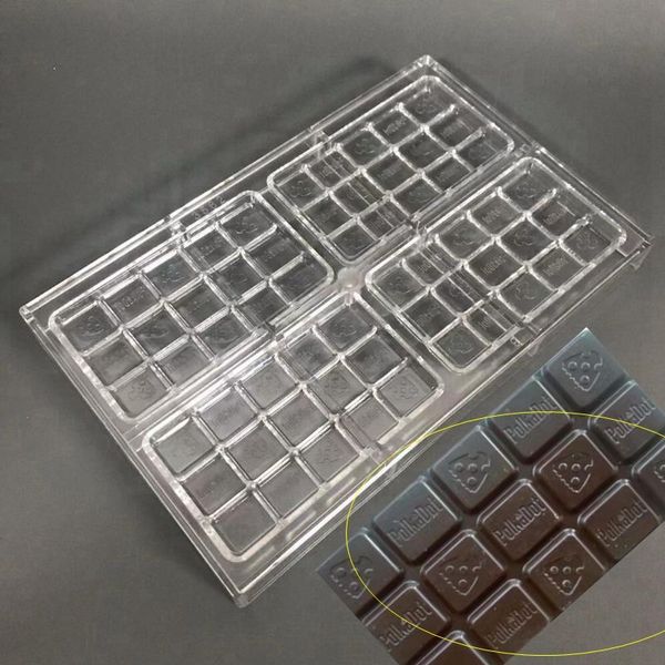 Stampi per modelli di punti di funghi Kit rigido Vassoio con logo trasparente per reticolo di cioccolato Blister in plastica a pois Alimenti con stampo a barra Wbdwx