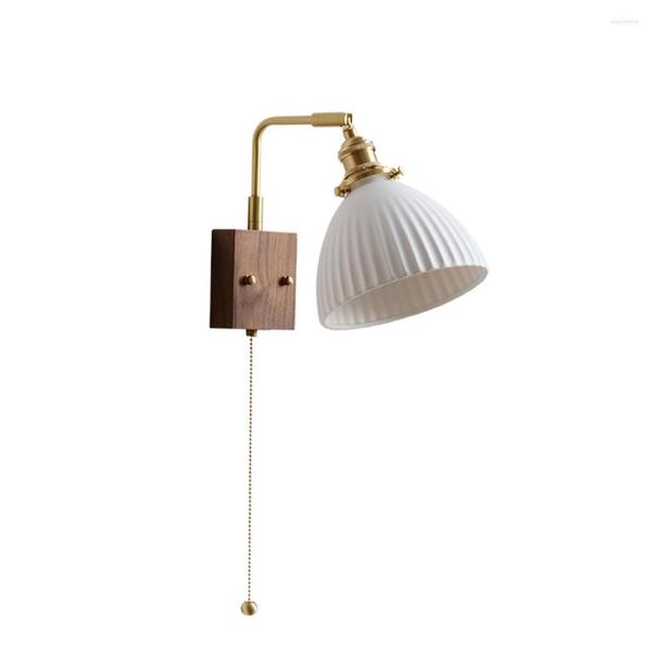 Стеновые лампы Nordic Style Sconce Loft Гибкая лампа керамика с выключателем для гостиной прикроватной винтажной световой декора