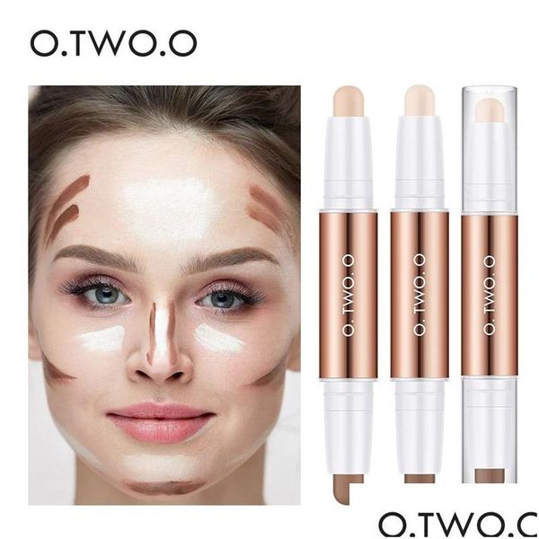 Correttore O.Two.O Contour Stick Penna correttore a doppia testa Evidenziatori con finitura opaca impermeabile Matita contorno ombra Cosmetici per Dhrfu