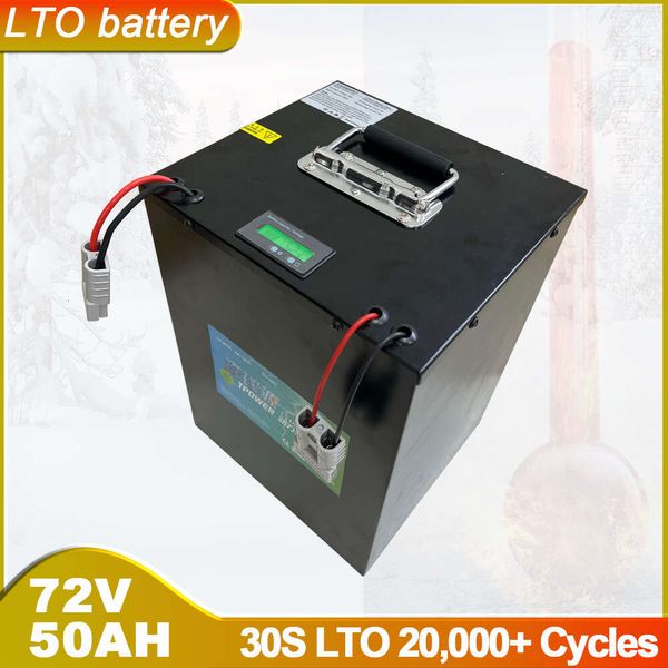 72V 50AH 20000 Cicli Batteria al litio titanato incorporata 80A BMS per scooter di accumulo di energia RV Inverter Home Solar