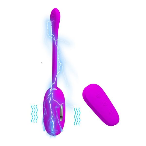 Vibratori Masturbatore femminile Scossa elettrica Impulso vibratore clitorideo Donne Vagina G Spot Vibrante Salto Uova Elettro Orgasmo Telecomando 23115