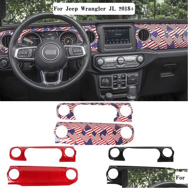 Altri accessori interni Pannello di controllo del cruscotto dell'auto Cambio Er Motive Adesivi interni per Jeep Wrangler Jl Sahara Drop Deliver Dhc8Y