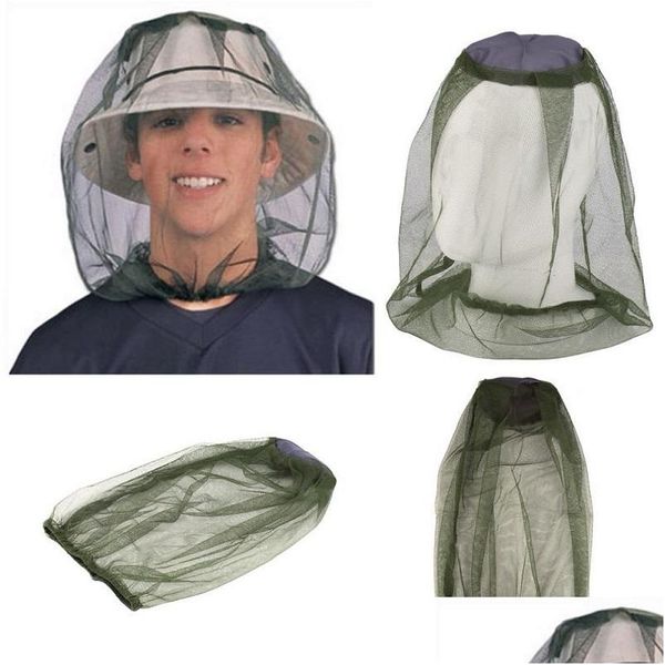 Protezione antiparassitaria Protezione antizanzare Cam da viaggio Copertura leggera Moscerino Zanzara Cappello per insetti Bug Maglia Testa Rete Protezione per il viso W0270 Drop D Dhxkh