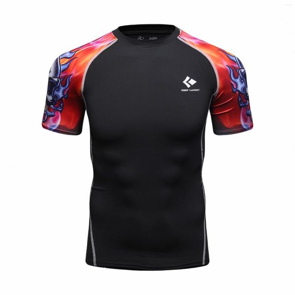 Magliette da uomo 2023 CODY LUNDIN Factory Maniche corte Quick Dry Uomo Custom Diving Surfing Rash Guard Top Accetta camicia OEM Stampa nera maschile