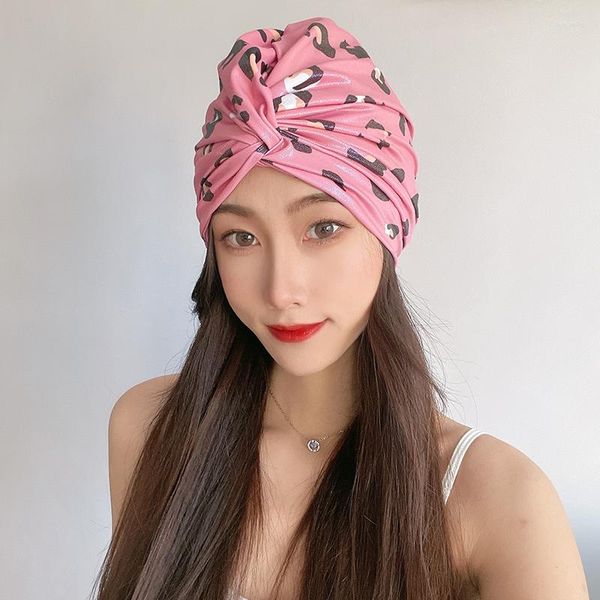 Chapéus largos de borda Bapa de natação ajustável Proteja o chapéu de piscina de cabeceira de cabelos longos para mulheres Bathing Turban Caps Multi Color Equipment