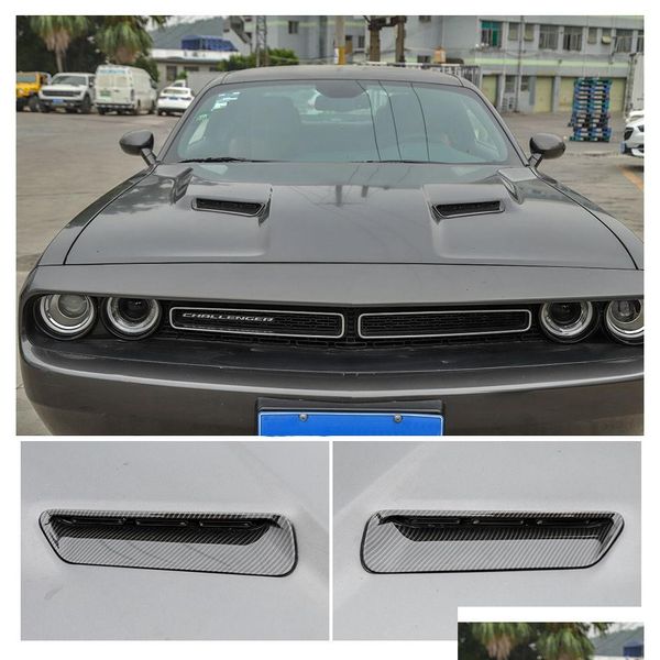 Diğer dış aksesuarlar araba motoru kaput havalandırma outlet trim er dodge challenger dış aksesuarlar için desen dağıtım otomobilleri mot dhpgr