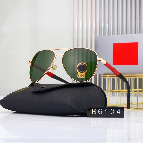 Top-Luxus-Sonnenbrille, Polaroid-Linse, Designer-Damen-Herrenbrille, Senior-Brille für Damen, Brillengestell, Vintage-Sonnenbrille aus Metall mit Box OS 6104