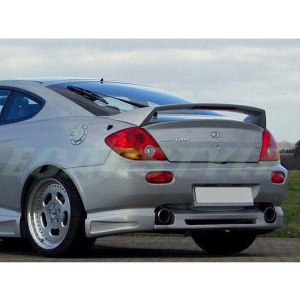 Para 05-07 hyundai coupe spoiler traseiro tronco asa de fibra de vidro feito primer cinza sem pintura