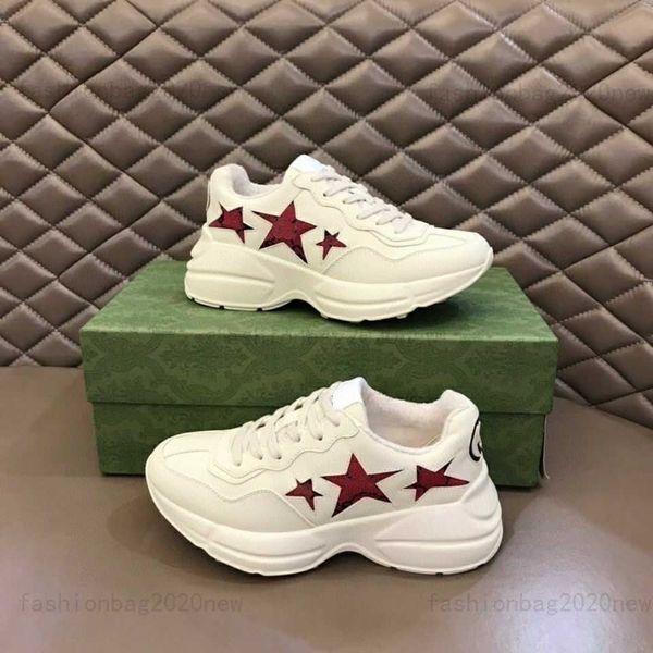 Designer Luxury ggity Sneaker Red Five-pointed Star Printed Casual Low Platform Shoes Mens Women Ladies Outdoor Gym Running Zapatos Baskeball Shoe