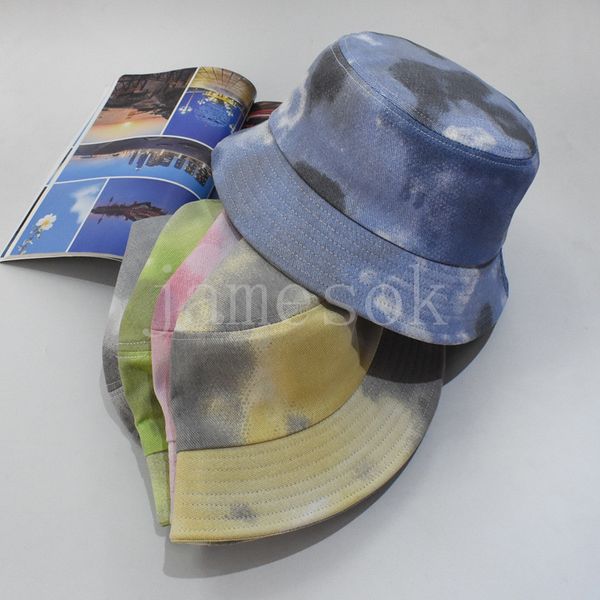 Tasarlanmış Akrilik Balıkçı Kapağı Açık Güneş Koruma Kepi Koruma Koruma Şapkası Özel Logo Kravat Boya Kepçe Şapkası DF176