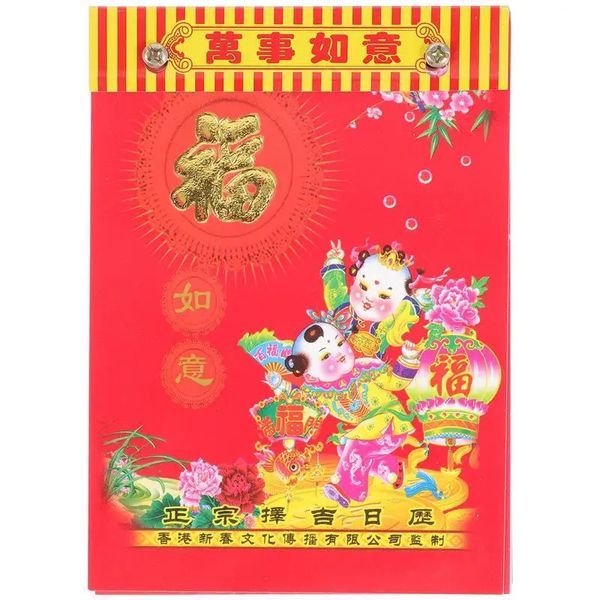 Calendário pendurado calendários de parede 2024 chinês tradicional lunar terable rolagem pingente ano dragão decorações da sala estar 231114