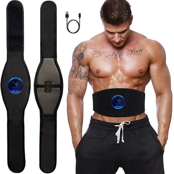 Cinto de emagrecimento Abs Elétrico Abdominal Trainer Sintonizador com EMS Estimulador Muscular Pó de Carbono Perda de Peso Corporal Inteligente Casa Academia Equipamento de Fitness 231115