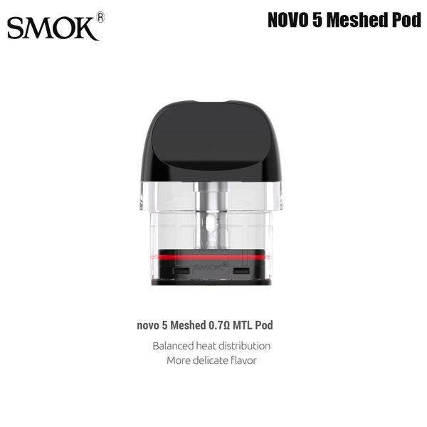 SMOK NOVO 5 Pod Meshed, 0,7 Ом, распылитель MTL, 2 мл, пустая емкость, подходит для электронной сигареты NOVO 5, комплект Vape, 3 шт./упак., подлинный