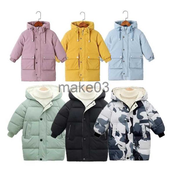 Down ceket sıcak palto kış kıyafetleri uzun ceket çocuklar Koreli kalın kapşonlu ceket bebek erkek kız kızlar kış ceket çocuklar parka j231115