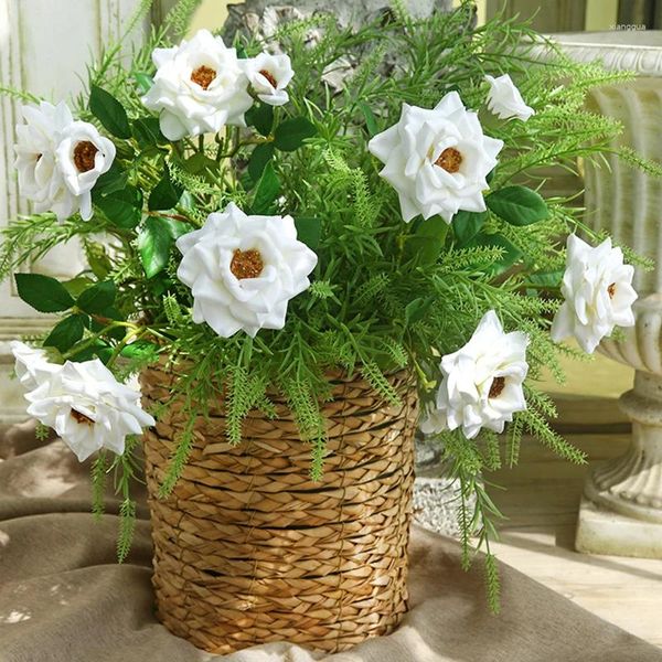 Fiori decorativi Bouquet di luna artificiale 80 cm/31,5 pollici Fiore di seta di alta qualità Decorazione domestica Ingresso tavolo da pranzo