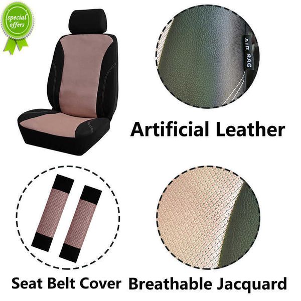 Nuovo aggiornamento Accessori per auto Ragazze Peluche 2 Coprisedili per auto anteriori Set completo jacquard in pelle di dimensioni universali con borsa posteriore per cintura di sicurezza