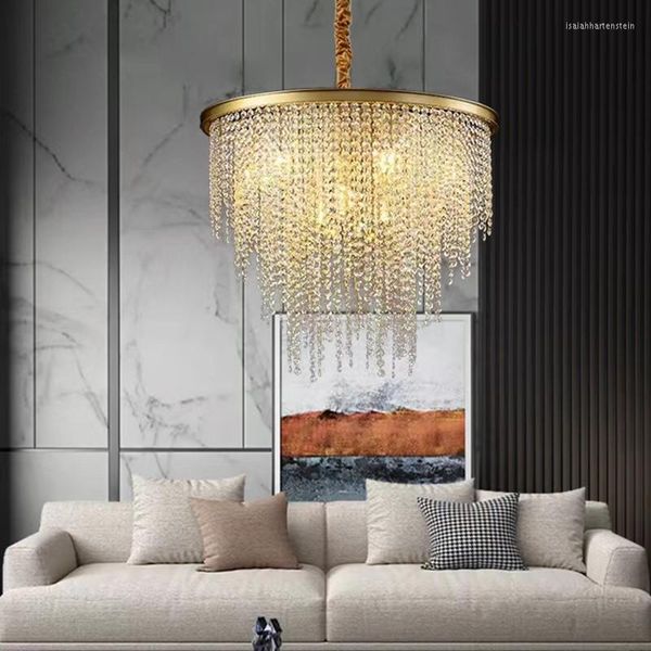 Pendelleuchten im amerikanischen Retro-Stil E14-LED-Leuchten in Schwarz / Gold lackiert Wrough-Hängelampe Lustre Crystal Suspend Fixtures