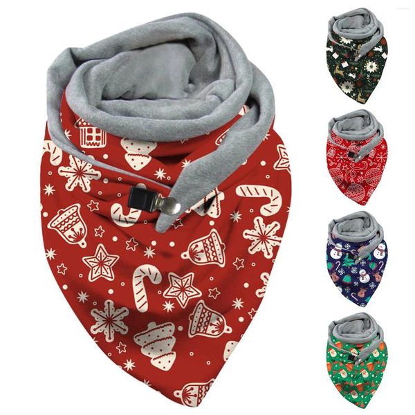 Шарфы женские, теплые шали на пуговицах, мягкий принт, повседневный модный зимний шарф, полосатый конституционный флисовый мужской шарф