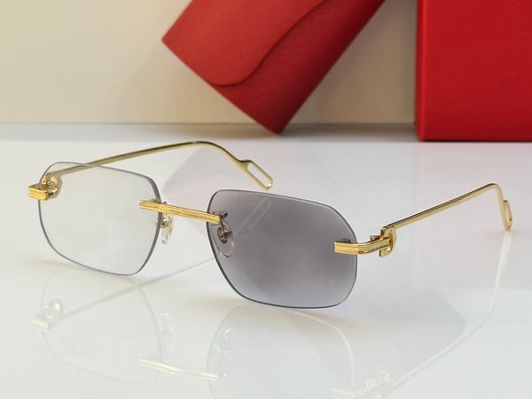 Damen-Designer-Sonnenbrille für Männer, Markendesign, Retro-Legierungsrahmen, große Sonnenbrille, Vintage-Steigungsbrille, männlich, Oculos feminino, Brillengläser mit Box, 55–20–140 mm