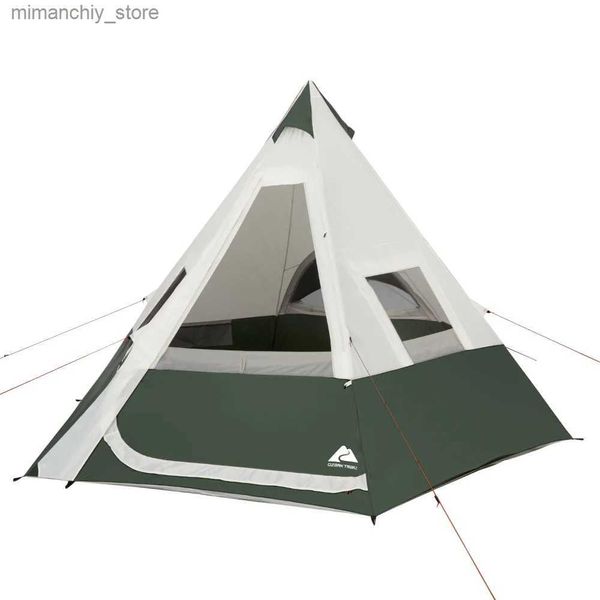 Tendas e abrigos Tenda Teepee para 7 pessoas, 1 quarto e janela traseira ventilada, viagem verde, barracas de praia Q231115