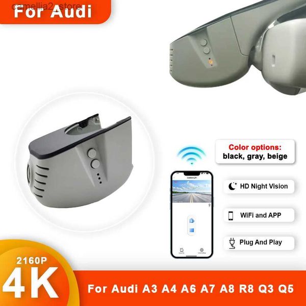 Auto DVRs 4K Auto Dash Cam Für Audi A3 A4 A6 A7 A8 Q3 Q5 Q7 R8 2004-2020 auto Kamera Video Recorder Dashcam WIFI Auto Dvr Aufnahme Geräte Q231115