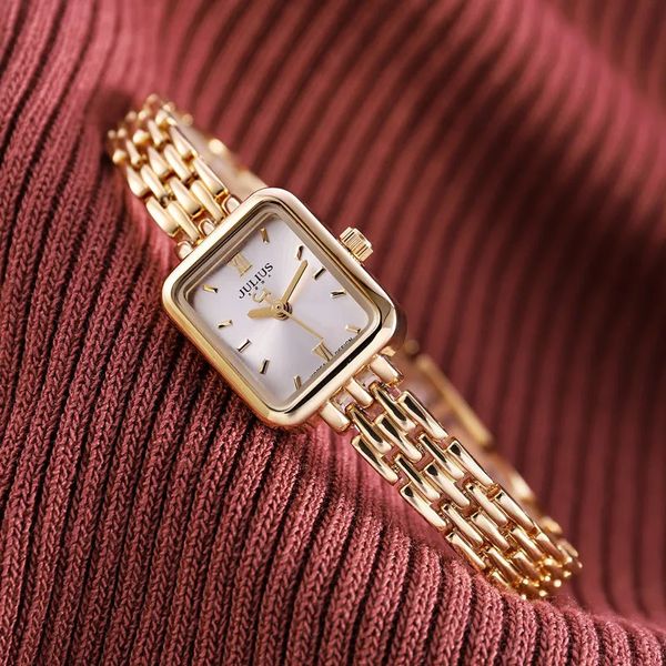 Женские часы Top Julius Mini Lady Watch Япония Кварцевые Элегантные модные часы Платье Браслет-цепочка Подарок на день рождения школьницы 231114