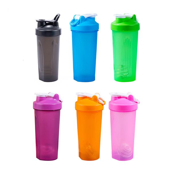 Garrafas de água esportes de plástico de plástico copo de ginástica de ginástica Prova de queda de queda Shaker caneca ao ar livre chaleira acessório de cozinha 230414