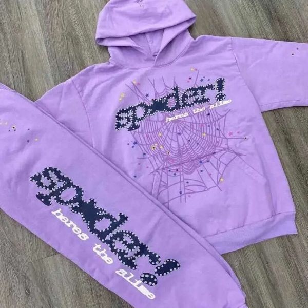 2023 Herren Hoodies Sweatshirts Lila Sp5der 555555 Mode Pullover Männer Frauen Young Thug Spider Web Star ess